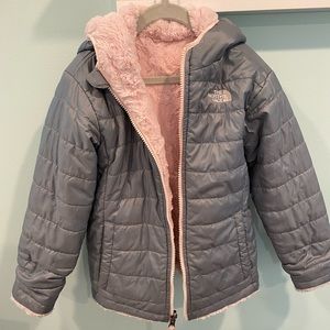 North Face - toddler girls size 6 - gray pink coat